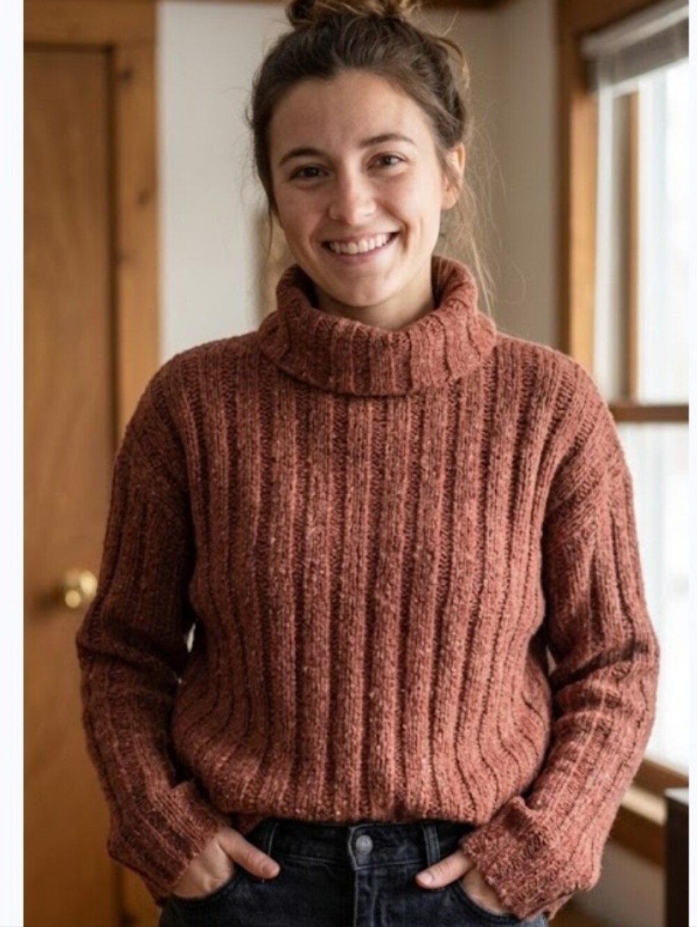 Vintage Cozy Rust Turtleneck Sweater Size Small